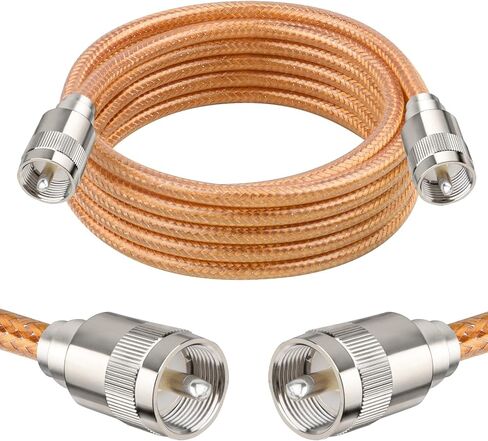 XRDS -RF 6FT RG8X Coaxial Cable with UHF Male PL259 Connectors, Solid Copper Core, Braided Shield, CB Cable for Ham Radio, HF Radio, and Communication Devices in Kuwait