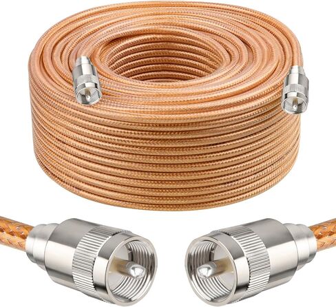 XRDS -RF 6FT RG8X Coaxial Cable with UHF Male PL259 Connectors, Solid Copper Core, Braided Shield, CB Cable for Ham Radio, HF Radio, and Communication Devices in Kuwait