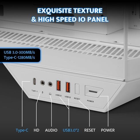 Darkflash Full-Away-Full-Aware Gaming PC ، لوحة الأم ذات الإضافات الخلفية ، الطابقات المزدوجة ، الزجاج البانورامي ، تصل إلى 2 × 360 مم ، RTX 40 متوافقة in Kuwait