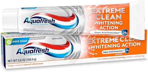 Aquafresh Extreme Clean Whitening Action Fluoride Toothpaste for Cavity Protection, 5.6 Ounce in Kuwait