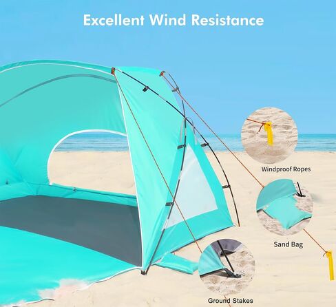 Mini Beach Tent for 1-2 People, Baby Tent with UPF 50+ UV Protection, Portable Sun Shelter with Carrying Bag, Lightweight & Easy Setup, Perfect for Baby and Family Beach Days in Saudi Arabia