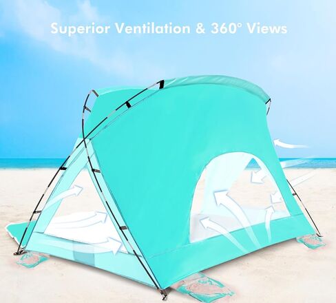 Mini Beach Tent for 1-2 People, Baby Tent with UPF 50+ UV Protection, Portable Sun Shelter with Carrying Bag, Lightweight & Easy Setup, Perfect for Baby and Family Beach Days in Saudi Arabia