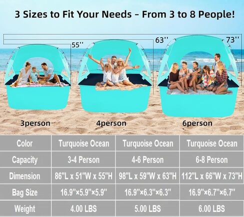 Mini Beach Tent for 1-2 People, Baby Tent with UPF 50+ UV Protection, Portable Sun Shelter with Carrying Bag, Lightweight & Easy Setup, Perfect for Baby and Family Beach Days in Saudi Arabia