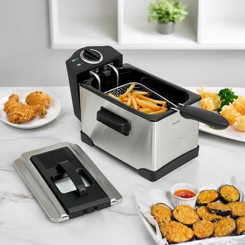 4 Liter / 4.2 Quart Stainless Steel Dual-Tank Electric Deep Fryer, 1800 W, Dual Temperature Control, 2 Baskets, Odor Filter in Saudi Arabia
