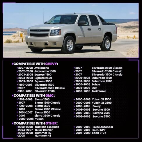 38159 A/C Belt Tensioner Pulley Assembly Compatible with 2000-2008 Chevy Silverado Suburban Tahoe GMC Sierra Yukon, 2002-2008 Cadillac Escalade, 2004-2007 Buick Rainier, Replaces# 12562065, 88996998 in Kuwait