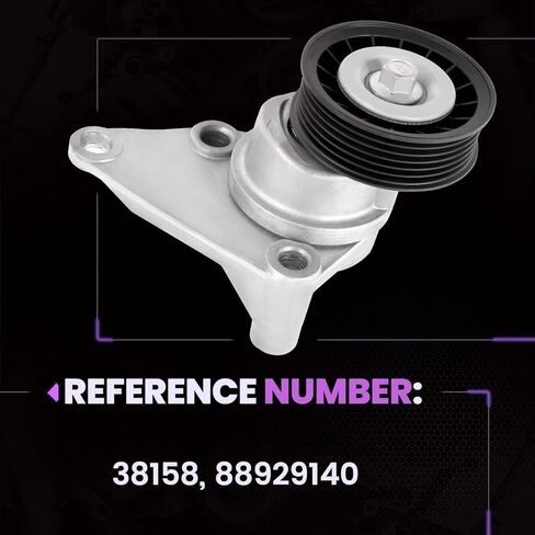 38159 A/C Belt Tensioner Pulley Assembly Compatible with 2000-2008 Chevy Silverado Suburban Tahoe GMC Sierra Yukon, 2002-2008 Cadillac Escalade, 2004-2007 Buick Rainier, Replaces# 12562065, 88996998 in Kuwait