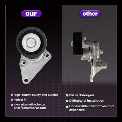 38159 A/C Belt Tensioner Pulley Assembly Compatible with 2000-2008 Chevy Silverado Suburban Tahoe GMC Sierra Yukon, 2002-2008 Cadillac Escalade, 2004-2007 Buick Rainier, Replaces# 12562065, 88996998 in Kuwait