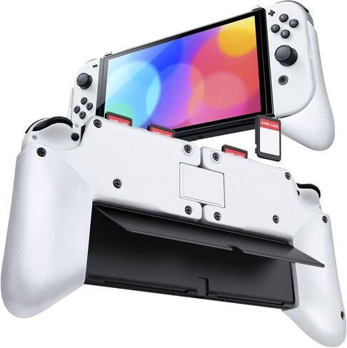 TNP Grip Case for Nintendo Switch OLED - Foldable Ergonomic Switch Grip with Slim, Lightweight, Comfortable Handle & 4 Game Card Slots Compatible with N-Switch OLED Model(2021) ONLY, Black in Saudi Arabia