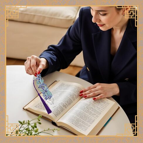 6pcs Metal Bookmarks with Tassel, Van Gogh Oil Painting Theme Vintage Bookmarks, Book Lover Gifts for Women, Golden Hollow Bookmarks, Fancy Aesthetic Bookmarks for Book Lovers, Stocking Stuffers in Saudi Arabia