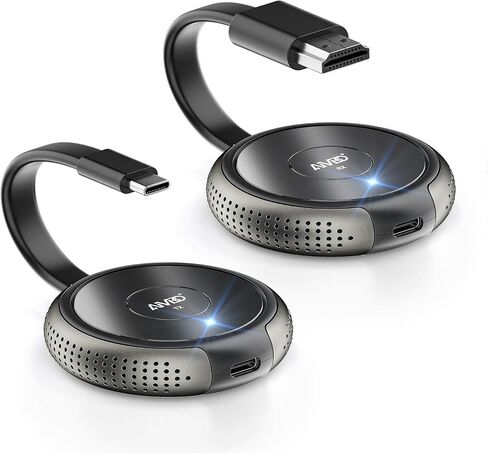 Aimibo USB C Wireless Transmitter and HDMI Receiver ، 2.4/5g HDMI Wireless Extender 165ft/50m ، فيديو/صوت لـ MacBook ، Surface ، I-pad ، i-phone 15 ، مربع التلفزيون ، الكاميرا ، جهاز العرض ، HDTV in Kuwait