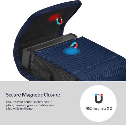 Holster Case with Belt Clip and Magnetic Closure Compatible with Samsung Galaxy Z flip 4/5/6, Nylon Cell Phone Pouch, Black in Kuwait