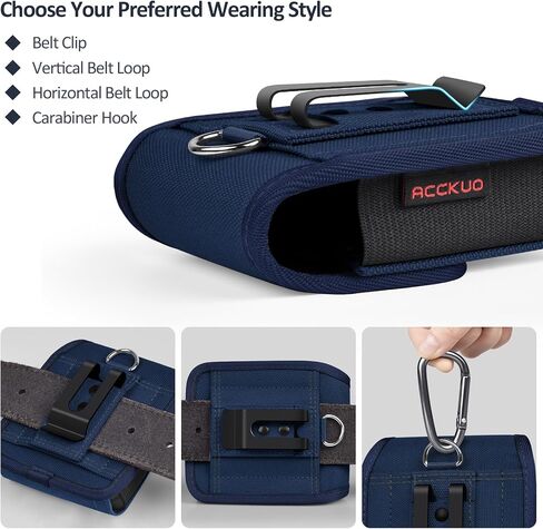 Holster Case with Belt Clip and Magnetic Closure Compatible with Samsung Galaxy Z flip 4/5/6, Nylon Cell Phone Pouch, Black in Kuwait