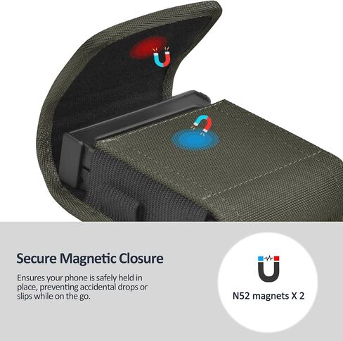 Holster Case with Belt Clip and Magnetic Closure Compatible with Samsung Galaxy Z flip 4/5/6, Nylon Cell Phone Pouch, Black in Kuwait