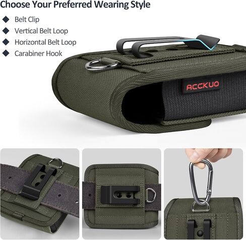 Holster Case with Belt Clip and Magnetic Closure Compatible with Samsung Galaxy Z flip 4/5/6, Nylon Cell Phone Pouch, Black in Kuwait