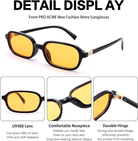 Pro Acme Rectangle Sunglasses for Women Men Trendy Small Rectangular Vintage Sun Glasses in Kuwait