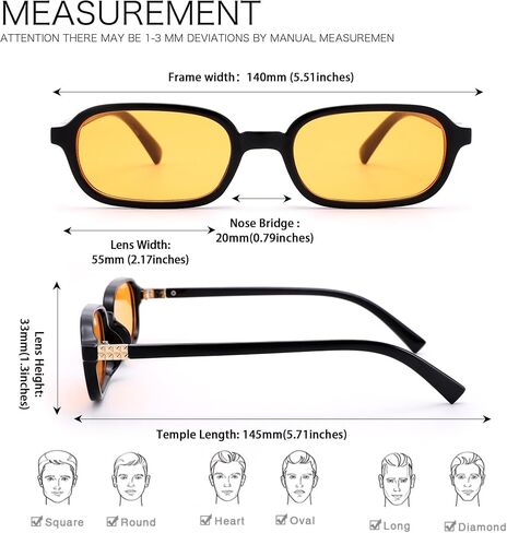 Pro Acme Rectangle Sunglasses for Women Men Trendy Small Rectangular Vintage Sun Glasses in Kuwait