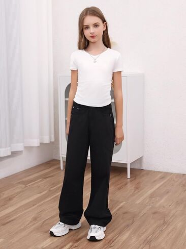 تي شيرت للفتيات من SOLY HUX مكون من 3 قطع صيفية مكشكشة وأكمام قصيرة ورقبة على شكل حرف V تي شيرت أساسي مناسب ملابس لطيفة in Kuwait