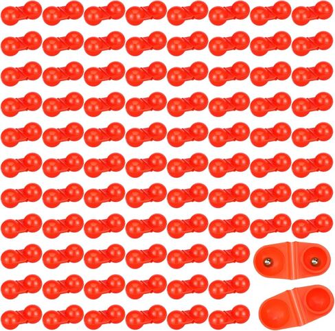 90 Pcs Catfish Rattle Bells, Fishing Double Rattle Beads Attractor Portable Plastic Fishing Beads Bells Tackle Accessories for Catfish Bass Pompano in Saudi Arabia