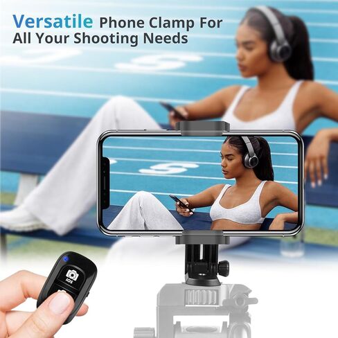 UBeesize Metal Phone Tripod Mount Cold Shoes with Arca QR Base, 3 Control Knob 360° Cell Phone Tripod Adapter for iPhone, Samsung, Desktop Tripod Smartphone Holder for Video Streaming Vlogging Rig in Kuwait