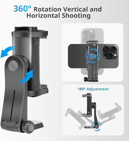 UBeesize Metal Phone Tripod Mount Cold Shoes with Arca QR Base, 3 Control Knob 360° Cell Phone Tripod Adapter for iPhone, Samsung, Desktop Tripod Smartphone Holder for Video Streaming Vlogging Rig in Kuwait