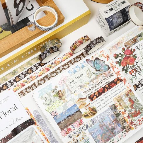 YUBX Flowers Washi Tape Set 60 Rolls Floral Patterns Decorative Skinny Blooms Masking Tapes for Arts, DIY Crafts, Journals, Planners, Scrapbook, Wrapping in Saudi Arabia