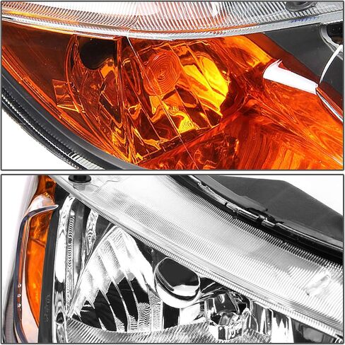 Auto Dynasty HO2520110 Factory Style Halogen Headlight Lamp Compatible with Honda Civic Sedan 2006-2011, Driver Left Side, Black Housing Amber Corner in Saudi Arabia