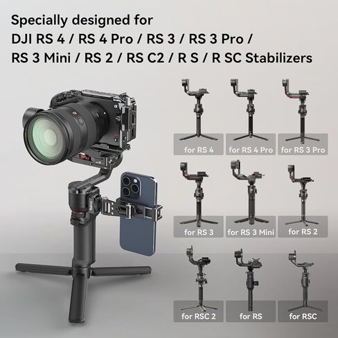 SMALLRIG Metal Phone Tripod Mount, Cell Phone Mount with Quick Release Adapter for Arca-Swiss, Multifunctional Phone Holder for Arca-Type Tripod, for DJI RS 3 mini Stabilizer, for iPhone - 4611 in Saudi Arabia