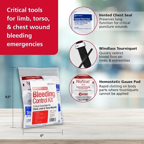 First Aid Only 91134 Critical Essentials Bleeding Control Kit for Limb & Torso Wounds, 8 Pieces in Saudi Arabia