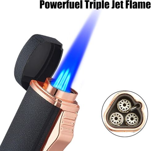 420 Carbon Steel 𝐂𝐮𝐭𝐭𝐞𝐫 ومجموعة هدايا أخف وزنا ، مدمجة 𝐏𝐮𝐧𝐜𝐡 ، ثلاثية طائرة من الشعلة ذات الشعلة الصغيرة ، أخف وزنا قابلة لإعادة الملء ، رمادي. (تباع بدون غاز) in Kuwait