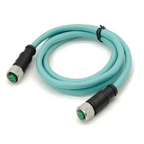 3.28ft M12 4 Pin D Code Female to Female Industrial Ethernet Cable High Flex Cat7 Shielded Field Wireable Cable Assembly for Automation Application 1Meter