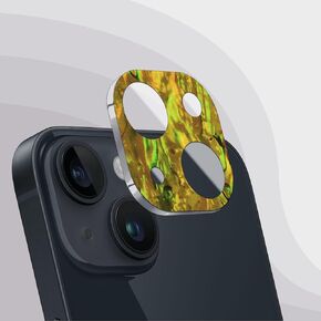 Carveit Camera Lens Protector for iPhone 15/15 Plus Camera Cover Case Colorful Shell Design [Tempered Glass,Pearl Abalone,Anti-Scratch] Natural White [1 Pack]