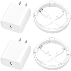 [معتمد من Apple MFi] شاحن سريع iPhone 14 13، Linocell 2 حزمة 20 وات USB-C توصيل شاحن جداري + كابل 6FT Type-C إلى Lightning شحن سريع لهاتف iPhone 14/14 Pro/13/12/11/XS/XR/X / آي باد / إيربودز
