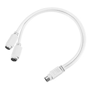 MECCANIXITY 2Pcs PS/2 Adapter Y Cable MDIN6 1.08FT PS/2 Male to Dual Female Converter Connector Adapter for Industrial PC Computer Keyboard and Mouse,Black