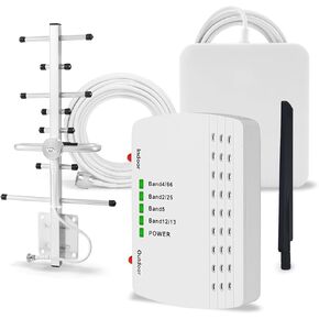 Cell Phone Signal Booster for Home, Up to 6000 Sq.Ft,Cell Phone Signal Booster with 2 Indoor Antennas for Band 66/2/4/5/12/17/13/25,Boost 4G 5G LTE Data for All U.S. Carriers