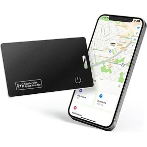 Geevon Wallet Tracker Card-Wallet Finder with Wireless Charger Item Locater Tracker for Wallet,Luggage tag,Passports. Works with Apple Find My (iOS Only),IP68 Waterproof (1Pack-1C)