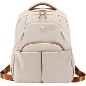 KEBEIXUAN Laptop Backpack Women Waterproof Teacher Backpack with Laptop Compartment Women Backpack for College Nurse Travel (Khaki Work Backpack)