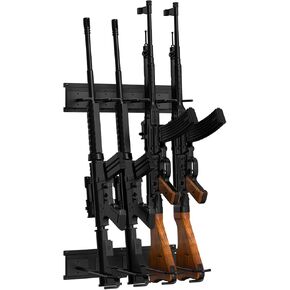 Shinoske Gun Rack Wall Mount,Heavy Duty Metal Rifle Rack Indoor,Adjustable Shotgun Storage Holder,Vertical Gun Display Stand for Home or Garage