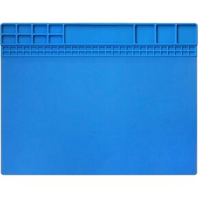 Handook Soldering Mat Silicone Repair Mat Heat Resistant 932°F Workbench Mat for Cellphone, Computer, PCB board Electronic Repair Mat for Soldering Station Iron Gun with Size 16 x 12 Inch (Black）