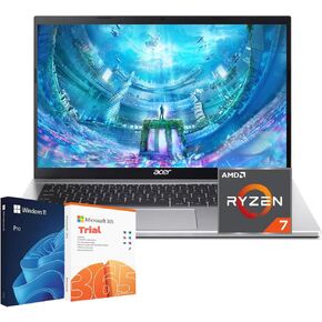 acer Aspire Premium Laptop for Home or Work | AMD Ryzen 7 5700U (Beats i7-1250U) | Lifetime MS Office, | 64GB RAM | 1TB SSD | Ethernet Port | HDMI | Windows 11 Pro | Business and Fun Ready