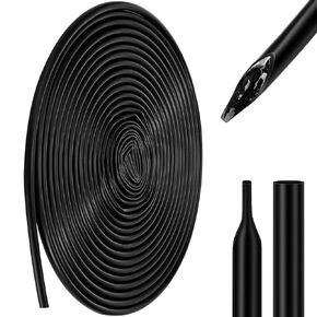 Pangda 5roll*20ft=100ft Heat Shrink Tubing 3: 1 Ratio Marine Grade Adhesive Lined Waterproof Heat Shrink Tubing Black Polyolefin Sleeving Wrap Wire Insulation Tube (1/8+3/16+1/4+3/8+1/2 Inch)
