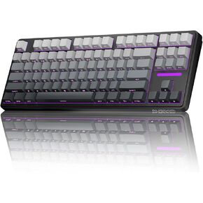 AUSDOM Wireless Mechanical Gaming Keyboard: 10000mAh Battery Tri-Mode 2.4G/BT5.3/USB-C Hot Swappable Custom Keyboard with RGB Backlit, Side Printed PBT Keycaps, 15-Layer Gasket Structure, Black Grey