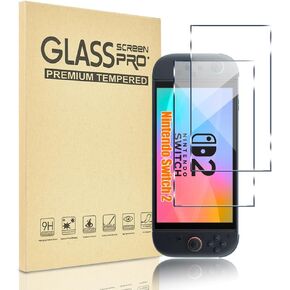 2 PACK for Nintendo Switch 2 Tempered Glass Screen Protector Transparent HD Clear Anti-Scratch Bubble Free