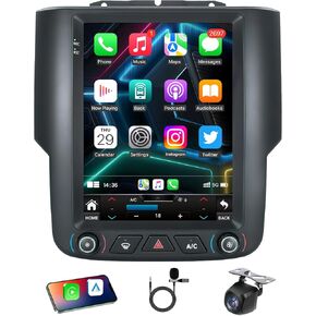 Android 13 Car Radio for Dodge Ram 1500 2500 3500 2013-2018: 8 Core 6GB +128GB 1280 * 800 IPS HD Touchscreen Car Stereo Upgrade Wireless Carplay Android Auto Backup Camera Bluetooth DSP GPS SWC FM AM