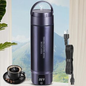 Electric Travel Kettle, Miicasa Portable Water Boiler with Temperature Control and LCD Display, Auto Shut-Off and Boil Dry Protection with Keep Warm Function, PBA free, 400ml Stainless Steel Kettle
