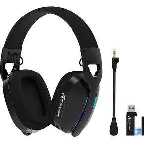 Attack Shark L90 Ultralight RGB Wireless Gaming Headset with Plug-in Microphone,Bluetooth 5.3 & 2.4G Wireless & Wired Headphone, 7.1 Surround Sound for Xbox One Series, PS4,PS5 & PC (Black)
