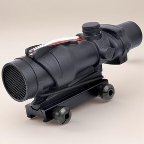 Hunting 4X32 Prism Scope Optical Sight Red Fiber Reticle Sights Black