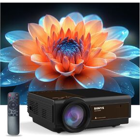 Projector with WiFi and Bluetooth, 12000L Native 1080P Movie Projector 4K Supported, Portable Outdoor Projector Compatible with Android/IOS/HDMI/USB/ (Gris)
