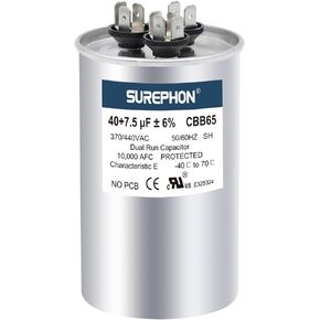 SUREPHON CBB65 Run Capacitor for ac 45/5 uf 45+5 MFD Dual 370-440 Volt, Works for HVAC, Air Conditioners, Heat Pumps in Kuwait