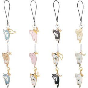 OLYCRAFT 12Pcs 3 Styles Cell Phone Charm Kits 1.65-3.62 Inch Long Earphone Dustproof Plugs with Alloy Enamel Animal Pendants Headphone Port Dust Plug Charm Alloy Enamel Mobile Straps