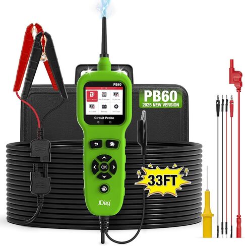 JDIAG Power Circuit Probe Tester 8V-32V DC PB10 Circuit Tester Component Activation Short Circuit Finder Continuity Tester Voltage Tester Trailer Lights Grounding Test Jumper Function in Saudi Arabia